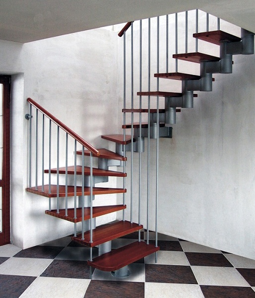 Schody modulové - Ocel a dřevo