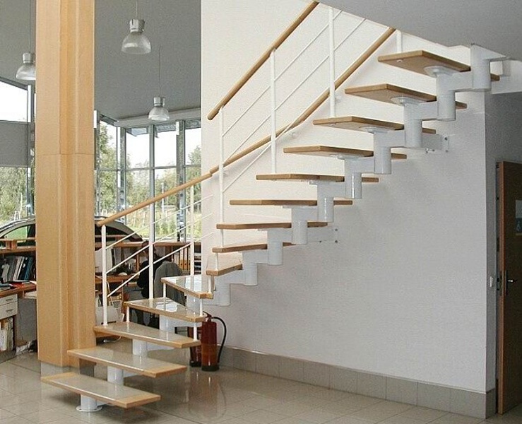 Schody modulové - Ocel a dřevo