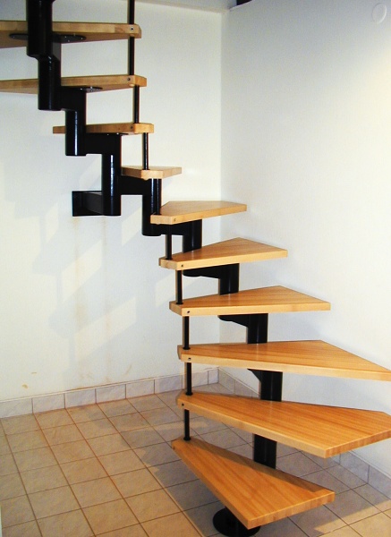 Schody modulové - Ocel a dřevo