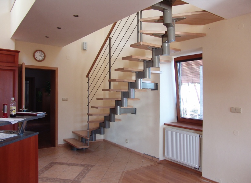 Schody modulové - Ocel a dřevo