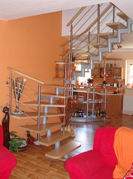 Schody modulové - Ocel a dřevo